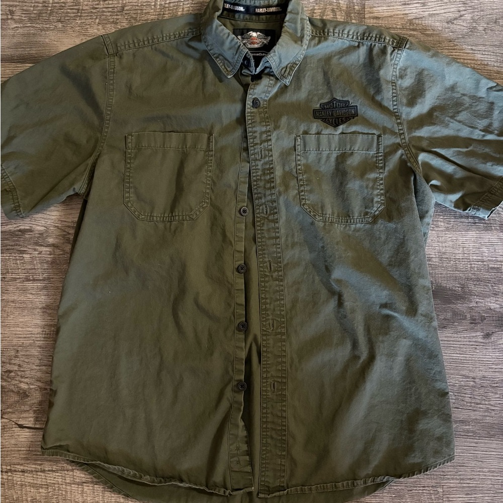 Dope as vintage Harley-Davidson Men's Green Shirt
